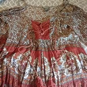 Angie cold shoulder blouse multi color size med